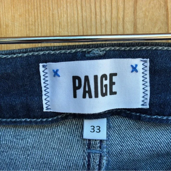 Paige Cindy Straight Jeans Raw Hem Sz 33 - Picture 4 of 6